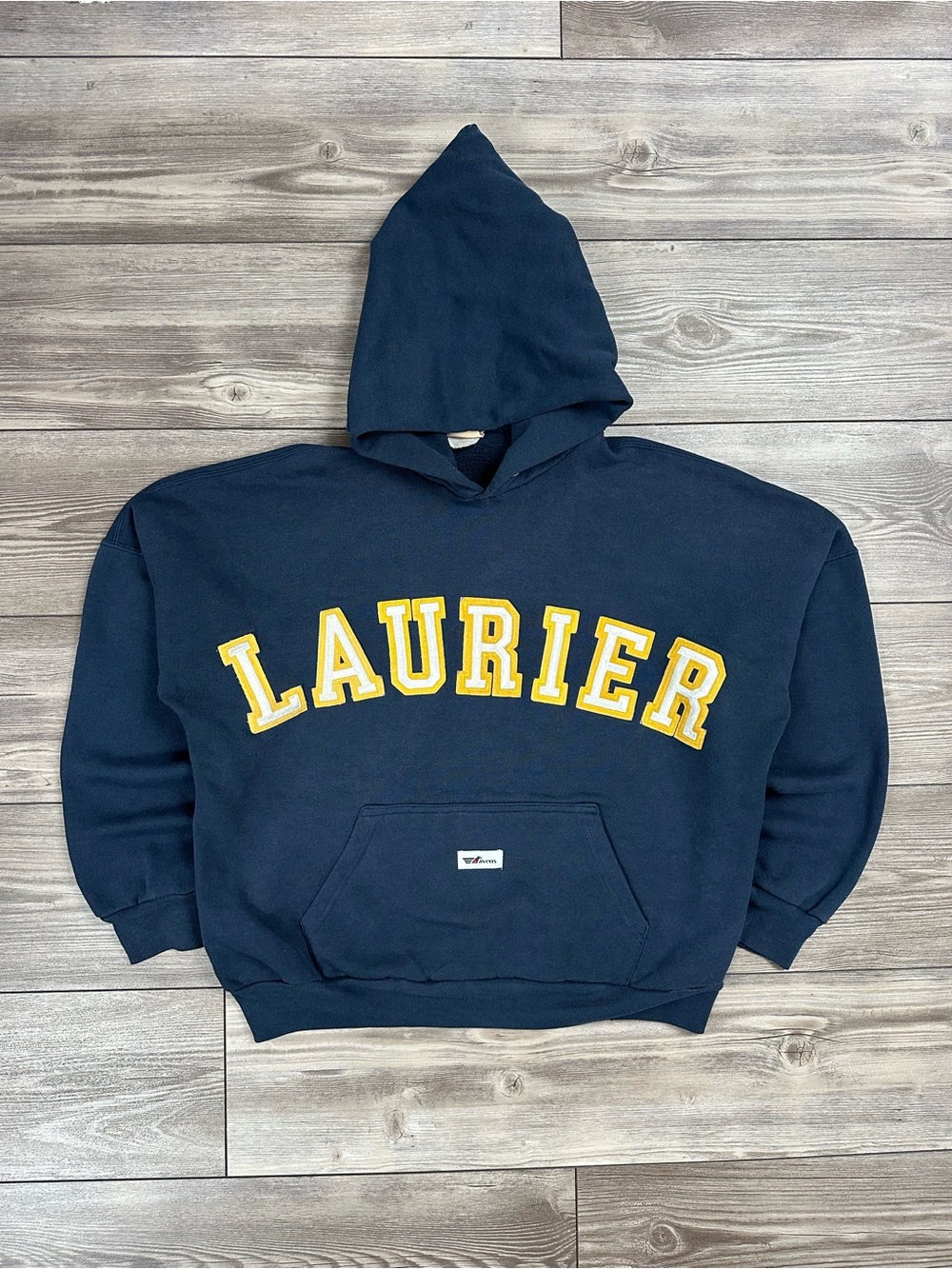 Vintage 90’s Laurier University Hooded Sweatshirt Navy
